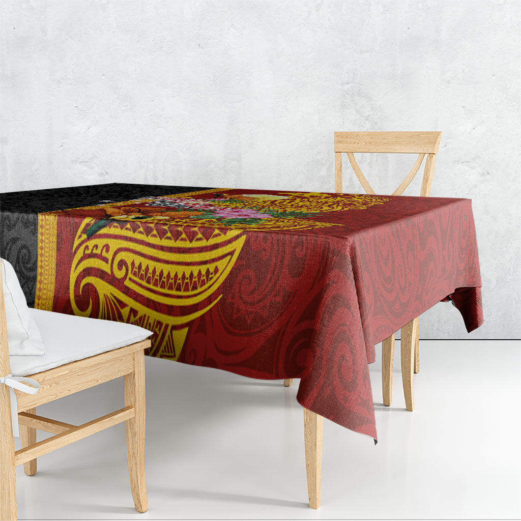 Papua New Guinea Independence Day Tablecloth Birds-of-Paradise Melanesian Tattoos Tropical Plants LT03 - Polynesian Pride