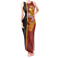 Papua New Guinea Independence Day Tank Maxi Dress Birds-of-Paradise Melanesian Tattoos Tropical Plants LT03 Women Multicolor - Polynesian Pride
