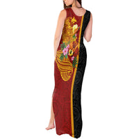 Papua New Guinea Independence Day Tank Maxi Dress Birds-of-Paradise Melanesian Tattoos Tropical Plants LT03 - Polynesian Pride