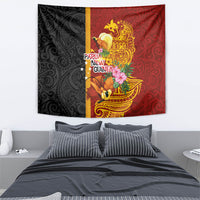 Papua New Guinea Independence Day Tapestry Birds-of-Paradise Melanesian Tattoos Tropical Plants LT03 - Polynesian Pride