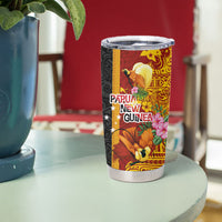 Papua New Guinea Independence Day Tumbler Cup Birds-of-Paradise Melanesian Tattoos Tropical Plants LT03 - Polynesian Pride