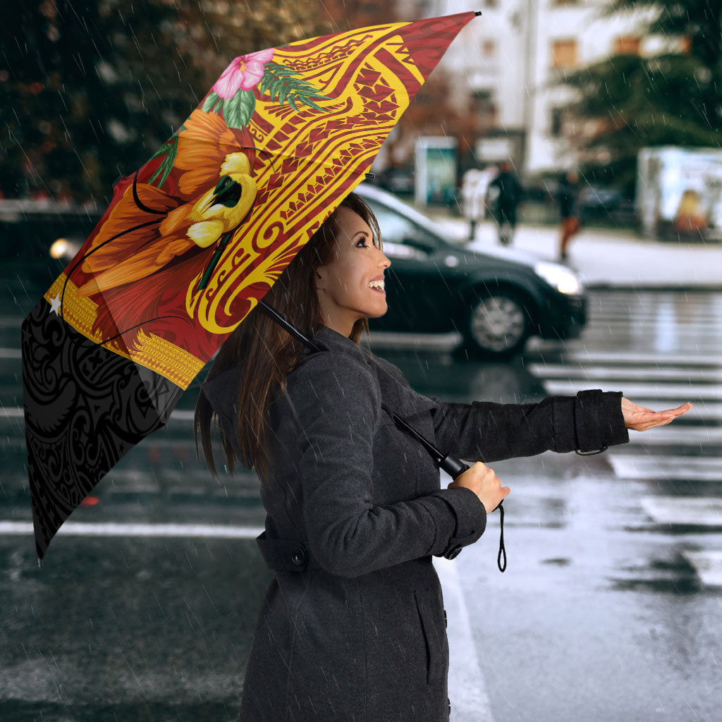 Papua New Guinea Independence Day Umbrella Birds-of-Paradise Melanesian Tattoos Tropical Plants LT03 - Polynesian Pride