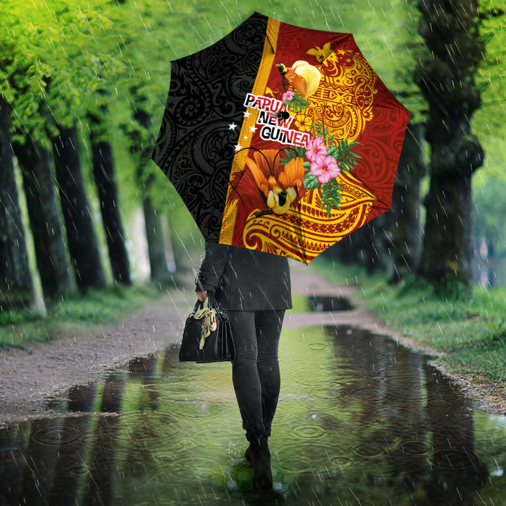 Papua New Guinea Independence Day Umbrella Birds-of-Paradise Melanesian Tattoos Tropical Plants LT03 - Polynesian Pride