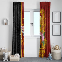 Papua New Guinea Independence Day Window Curtain Birds-of-Paradise Melanesian Tattoos Tropical Plants LT03 - Polynesian Pride