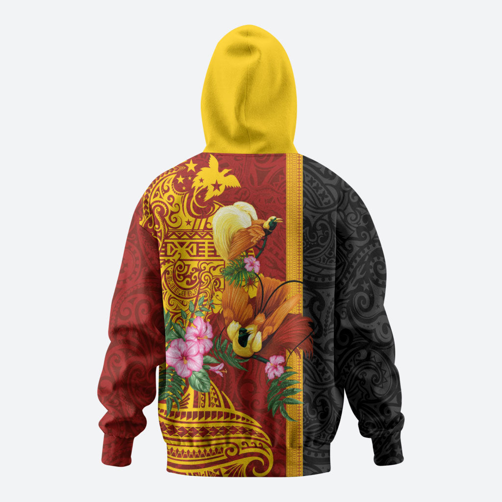 Papua New Guinea Independence Day Zip Hoodie Birds-of-Paradise Melanesian Tattoos Tropical Plants LT03 - Polynesian Pride