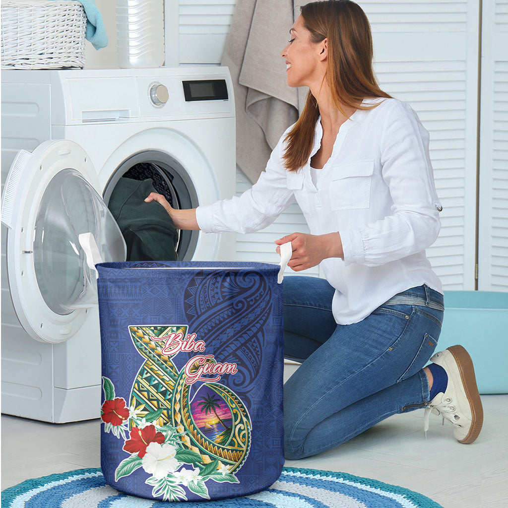 Guam Chamorro Laundry Basket Tribal Latte Stone and Seal Artwork Polynesian Patterns LT03 - Polynesian Pride