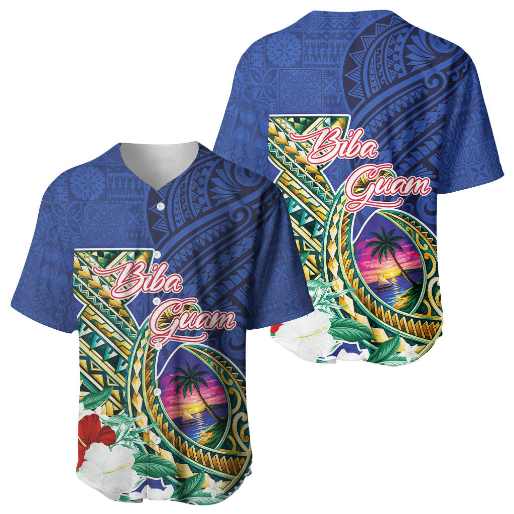 Guam Chamorro Baseball Jersey Tribal Latte Stone and Seal Artwork Polynesian Patterns LT03 - Polynesian Pride