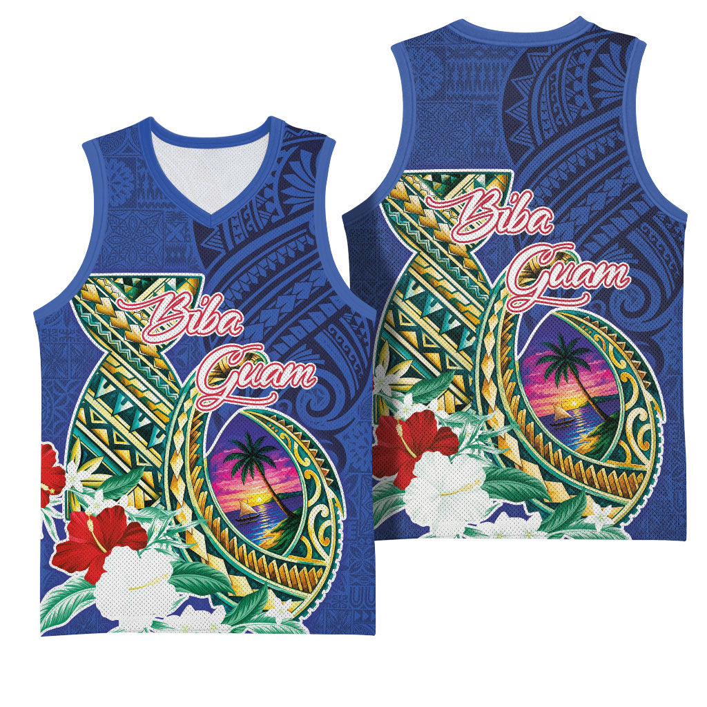 Guam Chamorro Basketball Jersey Tribal Latte Stone and Seal Artwork Polynesian Patterns LT03 - Polynesian Pride