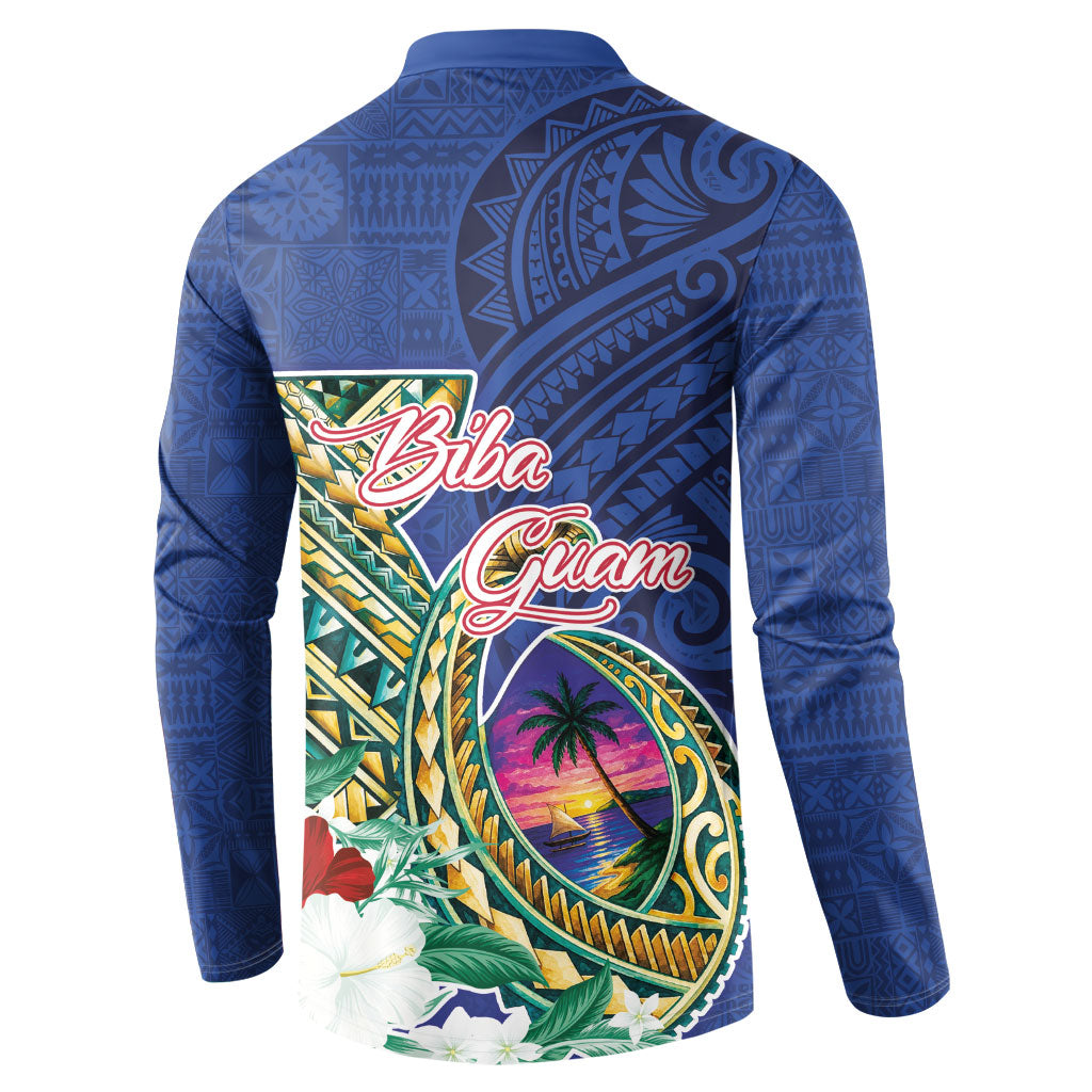 Guam Chamorro Button Sweatshirt Tribal Latte Stone and Seal Artwork Polynesian Patterns LT03 - Polynesian Pride