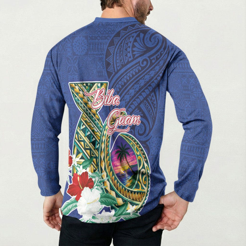 Guam Chamorro Button Sweatshirt Tribal Latte Stone and Seal Artwork Polynesian Patterns LT03 - Polynesian Pride