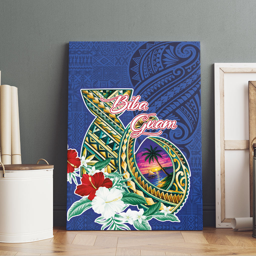 Guam Chamorro Canvas Wall Art Tribal Latte Stone and Seal Artwork Polynesian Patterns LT03 - Polynesian Pride