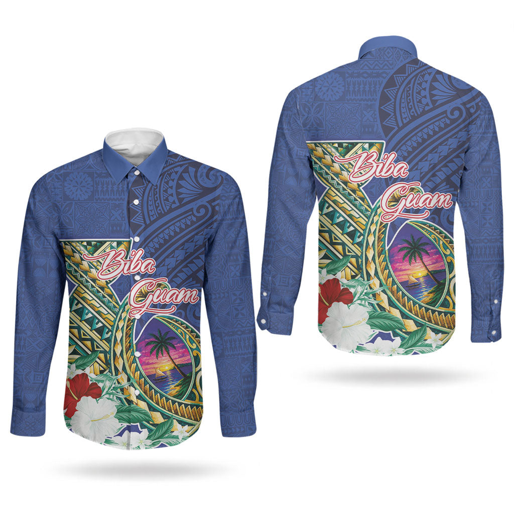 Guam Chamorro Couples Matching Short Sleeve Bodycon Dress and Long Sleeve Button Shirt Tribal Latte Stone and Seal Artwork Polynesian Patterns LT03 - Polynesian Pride