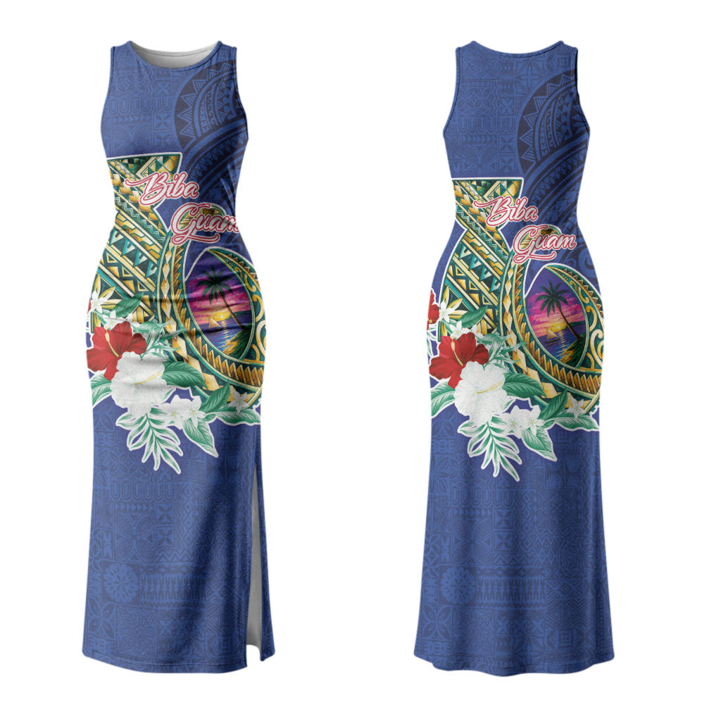 Guam Chamorro Couples Matching Tank Maxi Dress and Long Sleeve Button Shirt Tribal Latte Stone and Seal Artwork Polynesian Patterns LT03 - Polynesian Pride