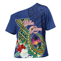 Guam Chamorro Cross Shoulder Shirt Tribal Latte Stone and Seal Artwork Polynesian Patterns LT03 - Polynesian Pride