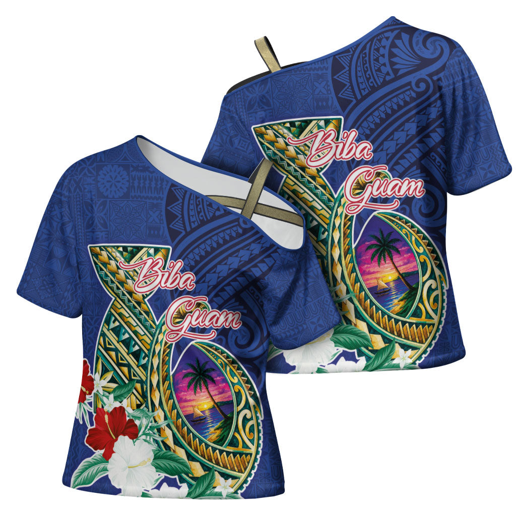 Guam Chamorro Cross Shoulder Shirt Tribal Latte Stone and Seal Artwork Polynesian Patterns LT03 - Polynesian Pride