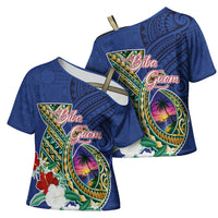 Guam Chamorro Cross Shoulder Shirt Tribal Latte Stone and Seal Artwork Polynesian Patterns LT03 - Polynesian Pride