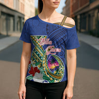 Guam Chamorro Cross Shoulder Shirt Tribal Latte Stone and Seal Artwork Polynesian Patterns LT03 - Polynesian Pride