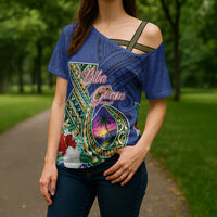 Guam Chamorro Cross Shoulder Shirt Tribal Latte Stone and Seal Artwork Polynesian Patterns LT03 - Polynesian Pride