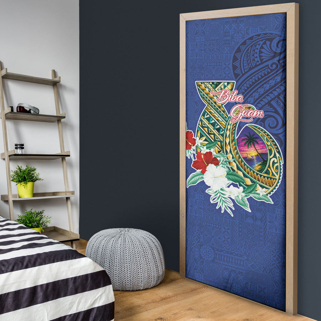 Guam Chamorro Door Cover Tribal Latte Stone and Seal Artwork Polynesian Patterns LT03 - Polynesian Pride