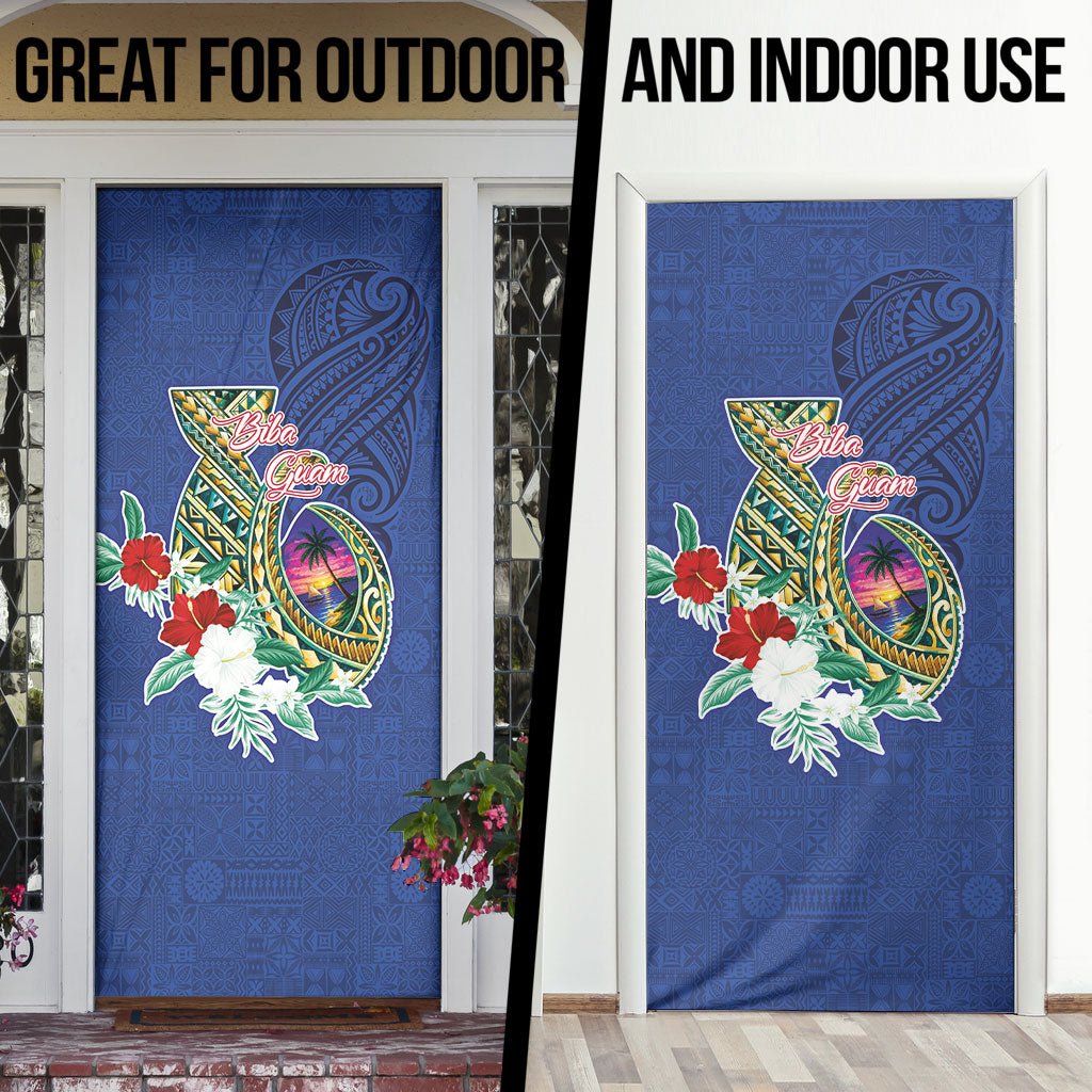Guam Chamorro Door Cover Tribal Latte Stone and Seal Artwork Polynesian Patterns LT03 - Polynesian Pride