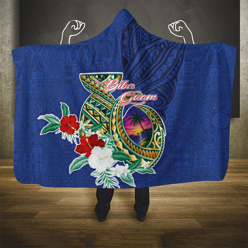 Guam Chamorro Hooded Blanket Tribal Latte Stone and Seal Artwork Polynesian Patterns LT03 - Polynesian Pride