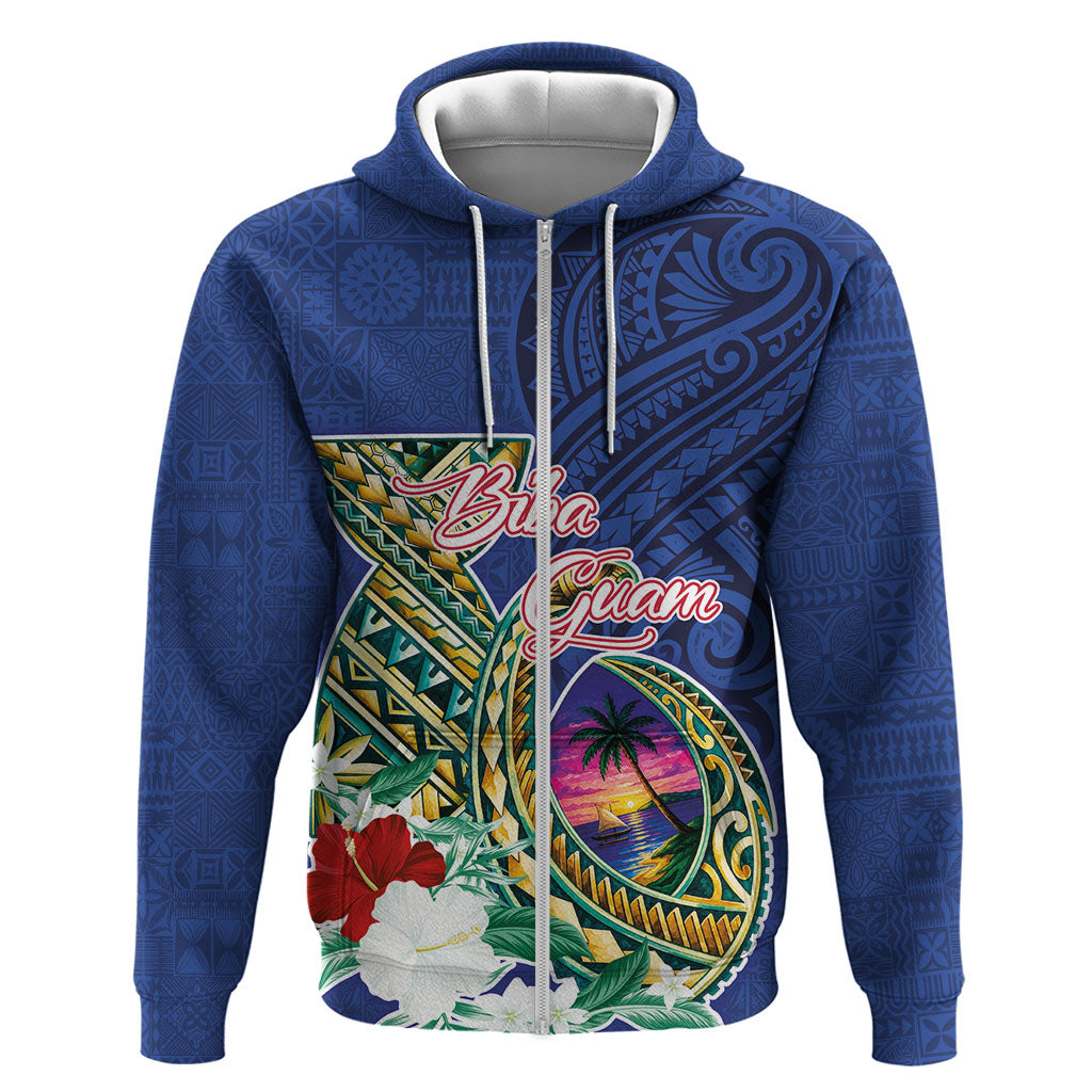 Guam Chamorro Hoodie Tribal Latte Stone and Seal Artwork Polynesian Patterns LT03 Zip Hoodie Multicolor - Polynesian Pride