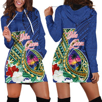Guam Chamorro Hoodie Dress Tribal Latte Stone and Seal Artwork Polynesian Patterns LT03 - Polynesian Pride