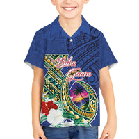 Guam Chamorro Kid Hawaiian Shirt Tribal Latte Stone and Seal Artwork Polynesian Patterns LT03 Kid Multicolor - Polynesian Pride