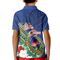 Guam Chamorro Kid Polo Shirt Tribal Latte Stone and Seal Artwork Polynesian Patterns LT03 - Polynesian Pride