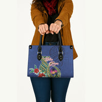 Guam Chamorro Leather Bag Tribal Latte Stone and Seal Artwork Polynesian Patterns LT03 - Polynesian Pride