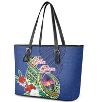 Guam Chamorro Leather Tote Bag Tribal Latte Stone and Seal Artwork Polynesian Patterns LT03 - Polynesian Pride