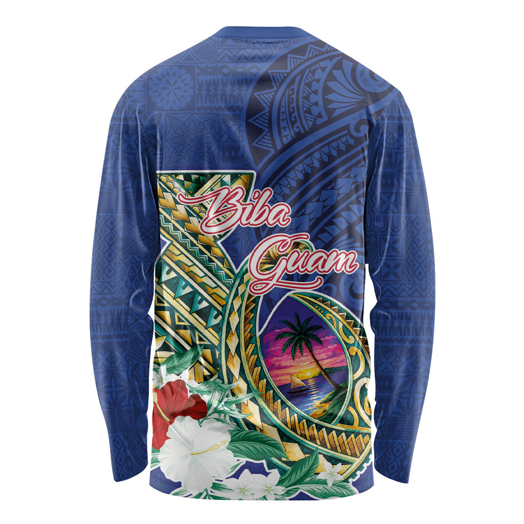 Guam Chamorro Long Sleeve Shirt Tribal Latte Stone and Seal Artwork Polynesian Patterns LT03 - Polynesian Pride