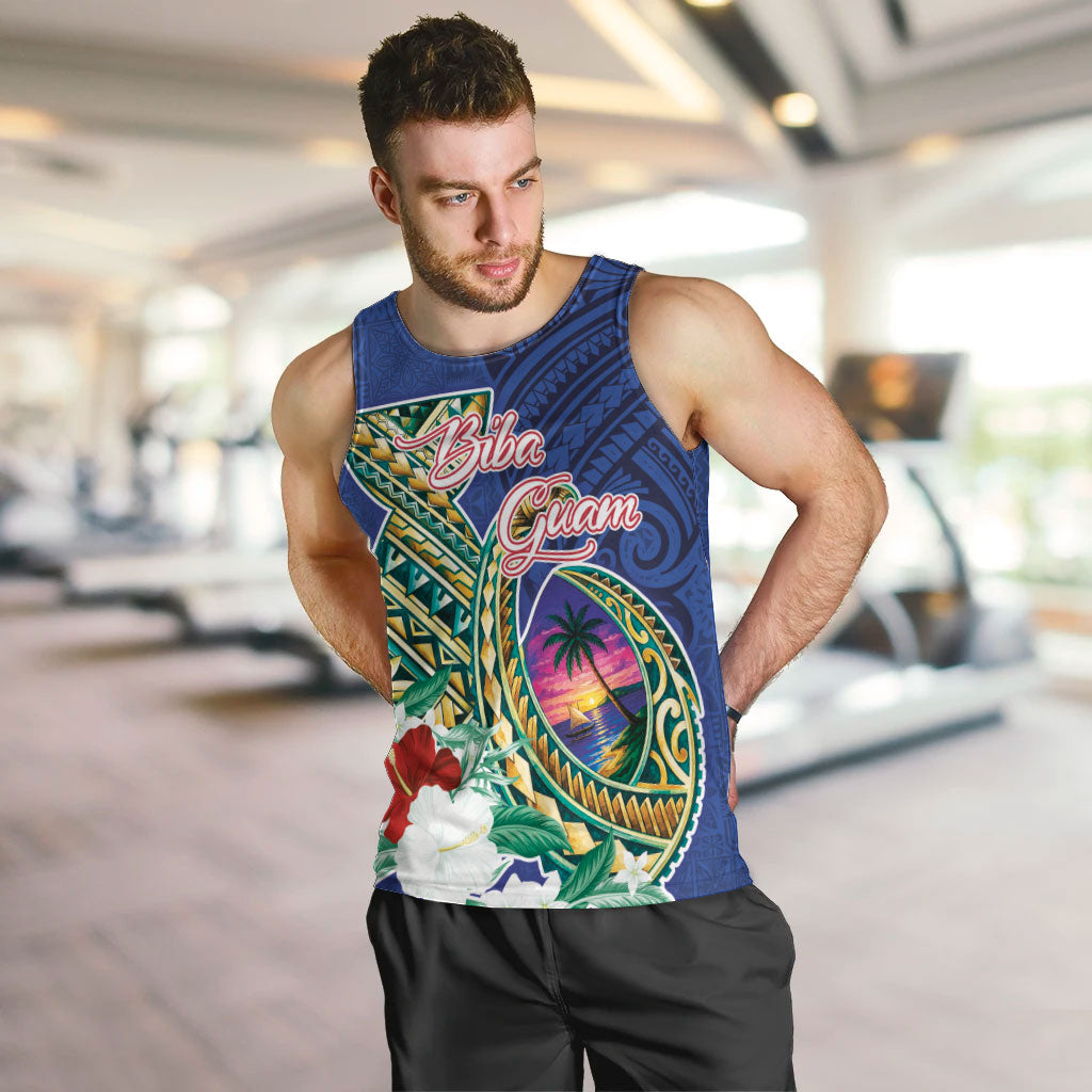 Guam Chamorro Men Tank Top Tribal Latte Stone and Seal Artwork Polynesian Patterns LT03 Multicolor - Polynesian Pride