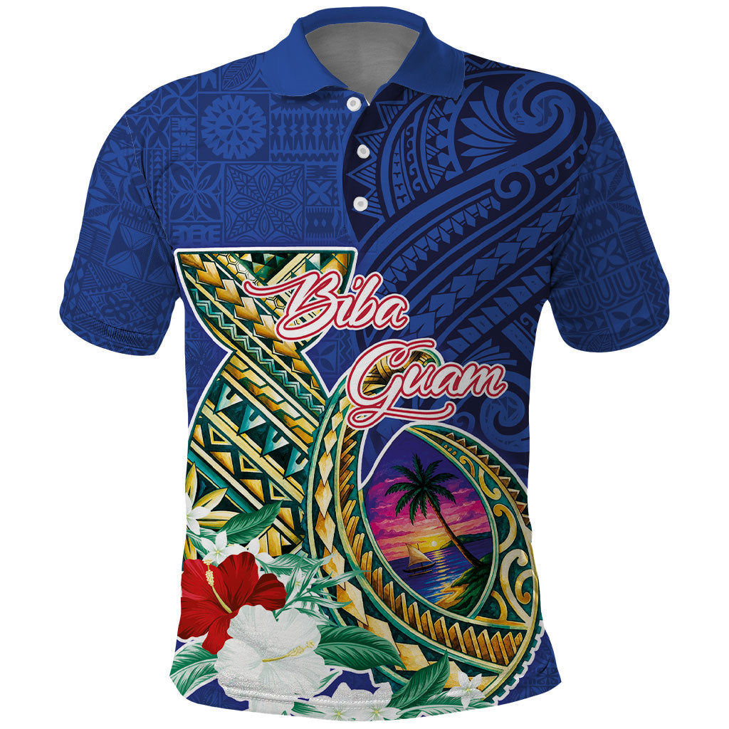 Guam Chamorro Polo Shirt Tribal Latte Stone and Seal Artwork Polynesian Patterns LT03 Multicolor - Polynesian Pride