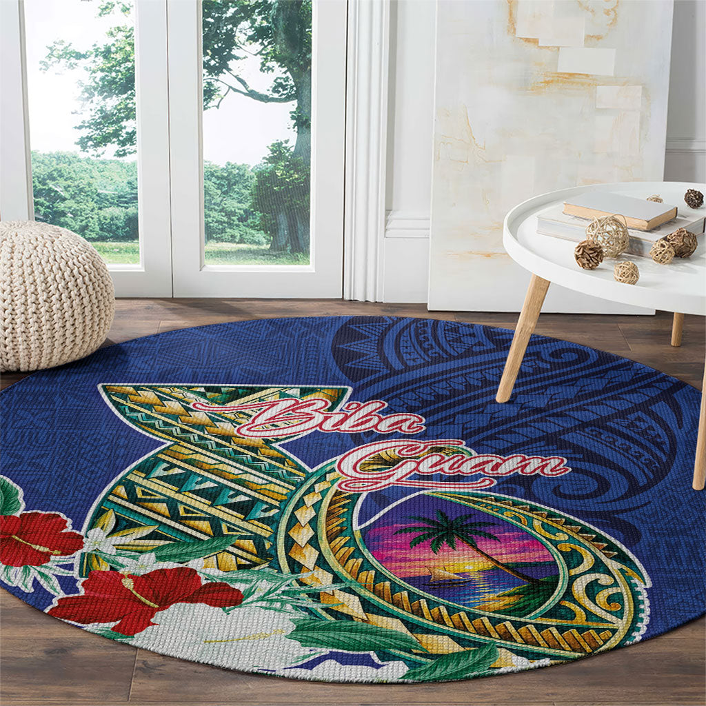 Guam Chamorro Round Carpet Tribal Latte Stone and Seal Artwork Polynesian Patterns LT03 - Polynesian Pride