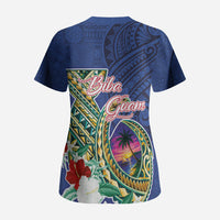 Guam Chamorro Scrub Top Tribal Latte Stone and Seal Artwork Polynesian Patterns LT03 - Polynesian Pride