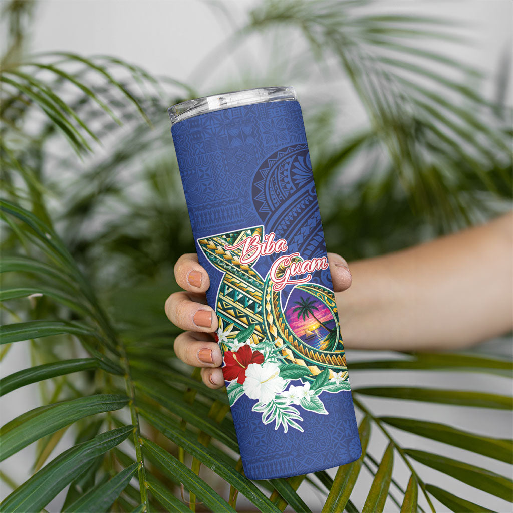 Guam Chamorro Skinny Tumbler Tribal Latte Stone and Seal Artwork Polynesian Patterns LT03 - Polynesian Pride