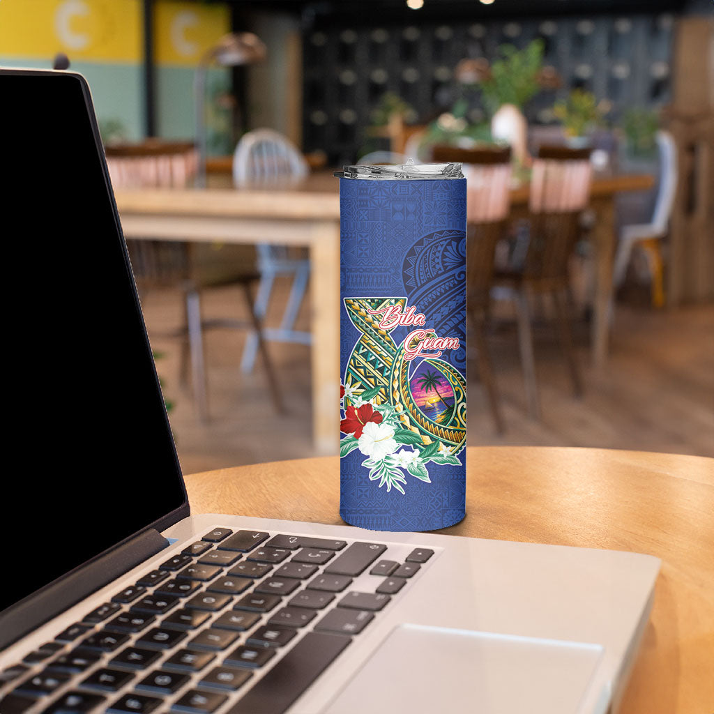 Guam Chamorro Skinny Tumbler Tribal Latte Stone and Seal Artwork Polynesian Patterns LT03 - Polynesian Pride