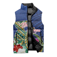 Guam Chamorro Sleeveless Puffer Jacket Tribal Latte Stone and Seal Artwork Polynesian Patterns LT03 - Polynesian Pride