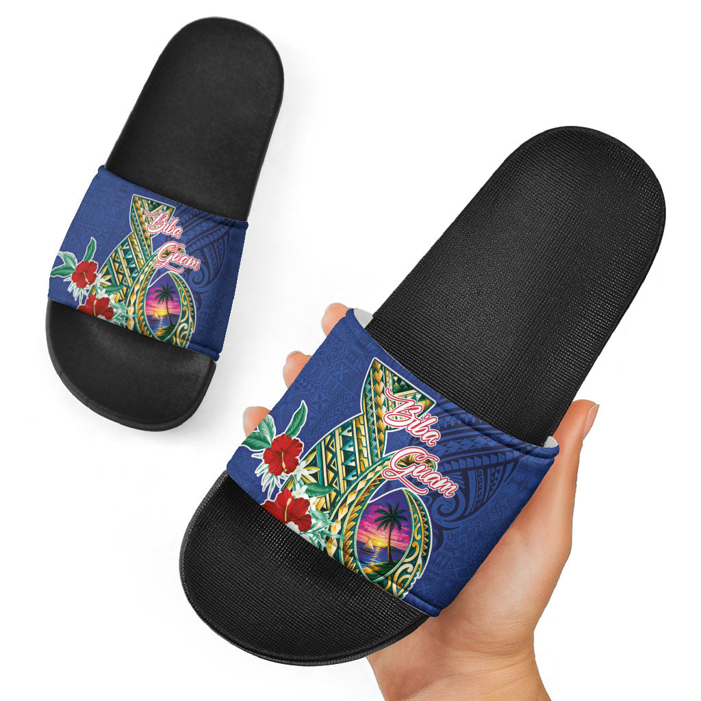 Guam Chamorro Slide Sandals Tribal Latte Stone and Seal Artwork Polynesian Patterns LT03 - Polynesian Pride