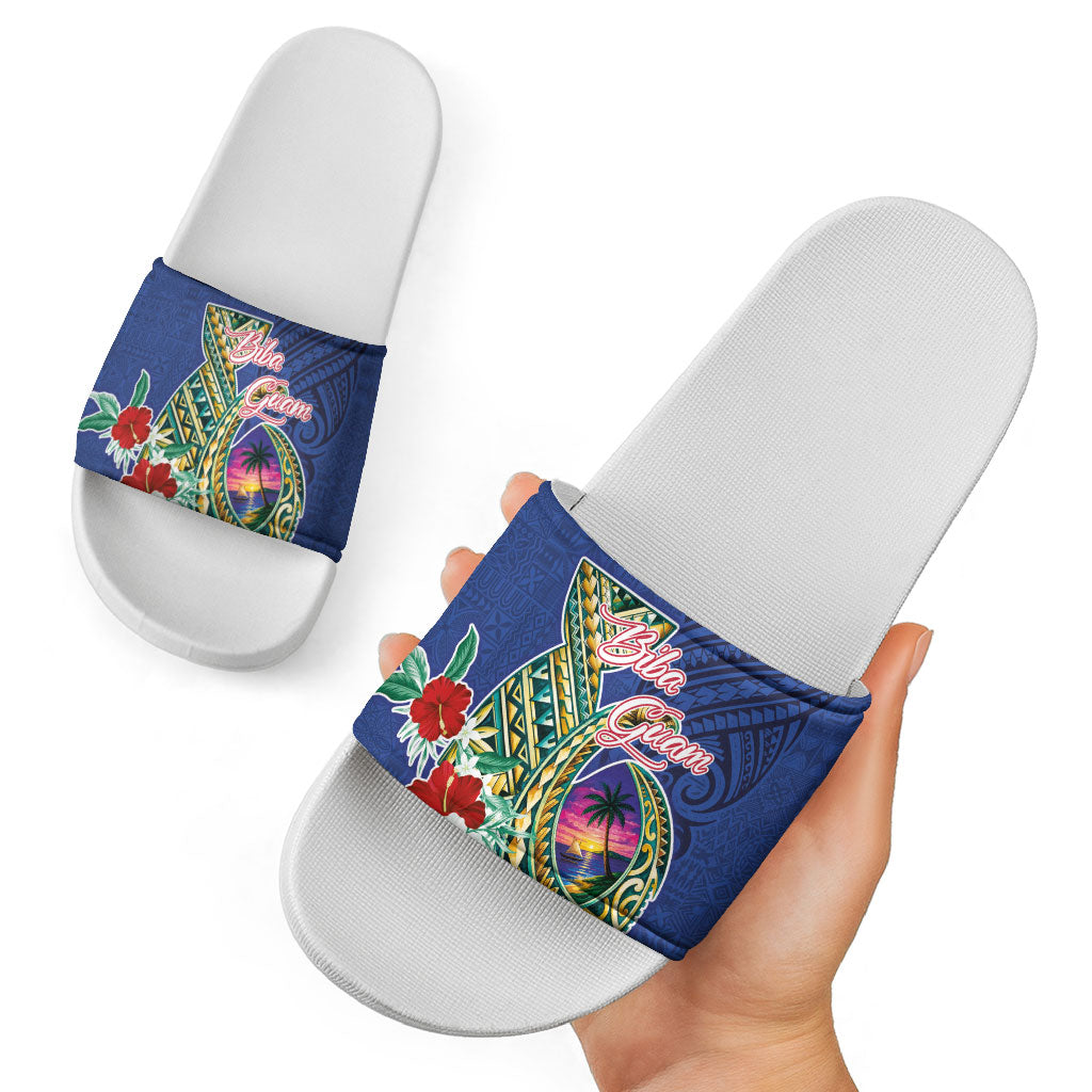 Guam Chamorro Slide Sandals Tribal Latte Stone and Seal Artwork Polynesian Patterns LT03 - Polynesian Pride