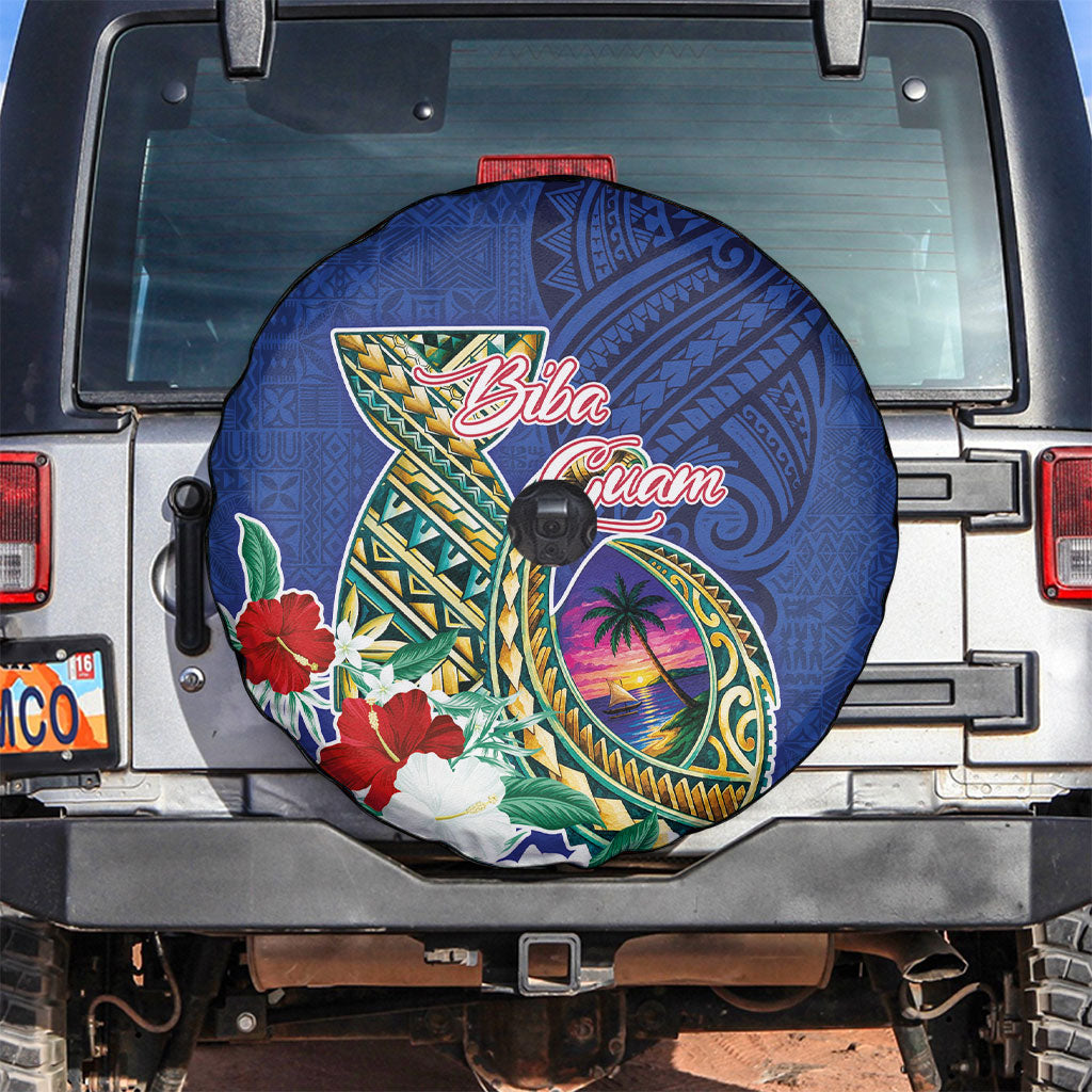 Guam Chamorro Spare Tire Cover Tribal Latte Stone and Seal Artwork Polynesian Patterns LT03 Multicolor - Polynesian Pride