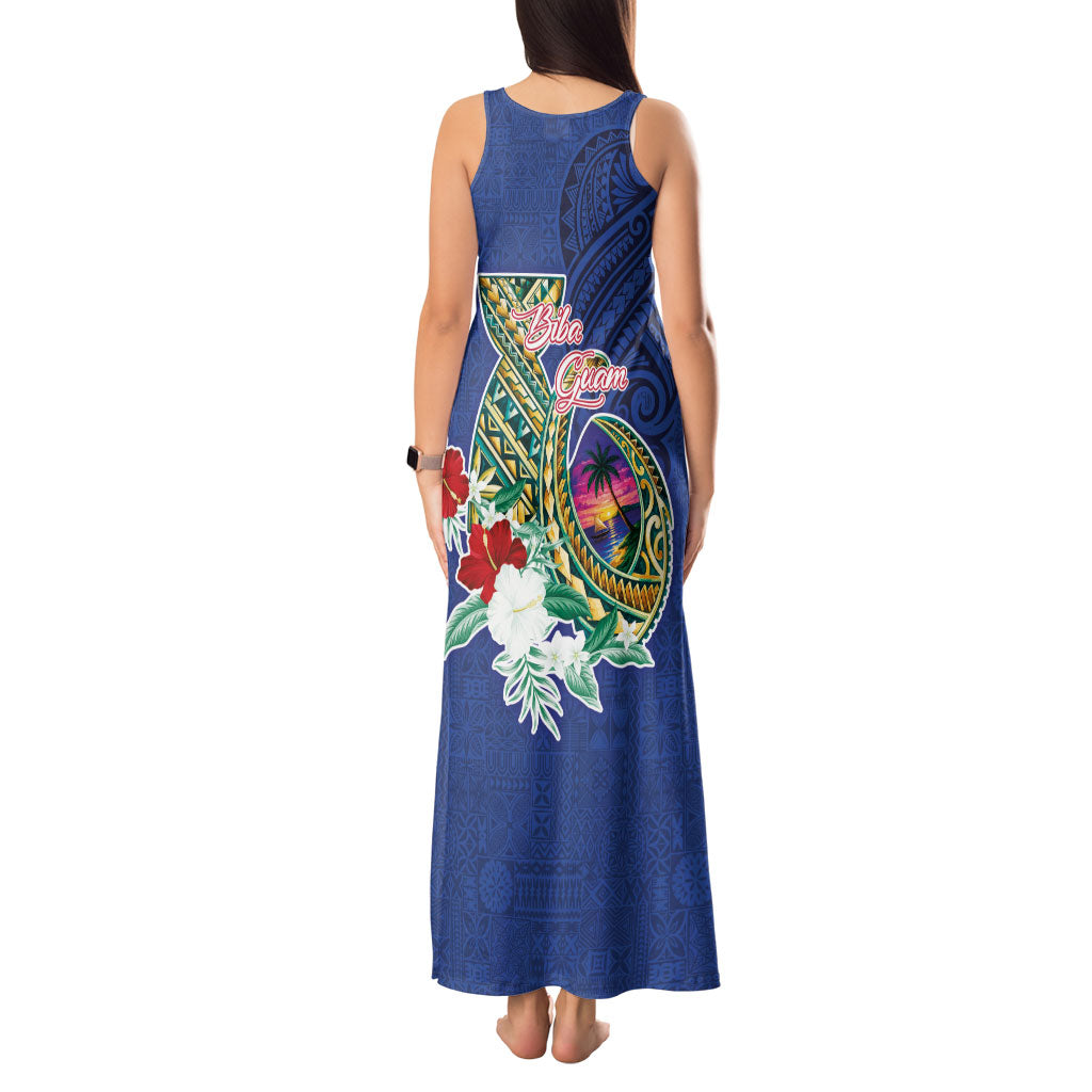 Guam Chamorro Tank Maxi Dress Tribal Latte Stone and Seal Artwork Polynesian Patterns LT03 - Polynesian Pride