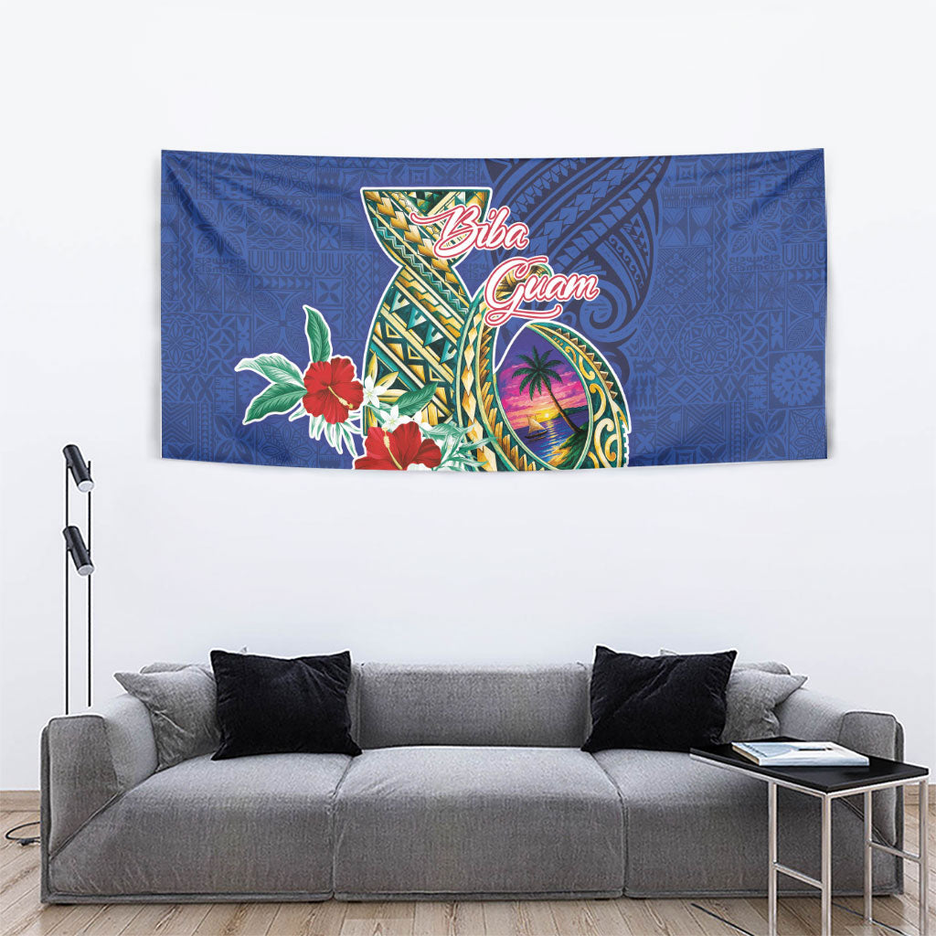 Guam Chamorro Tapestry Tribal Latte Stone and Seal Artwork Polynesian Patterns LT03 - Polynesian Pride