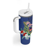 Guam Chamorro Tumbler With Handle Tribal Latte Stone and Seal Artwork Polynesian Patterns LT03 - Polynesian Pride