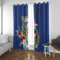 Guam Chamorro Window Curtain Tribal Latte Stone and Seal Artwork Polynesian Patterns LT03 With Grommets Multicolor - Polynesian Pride