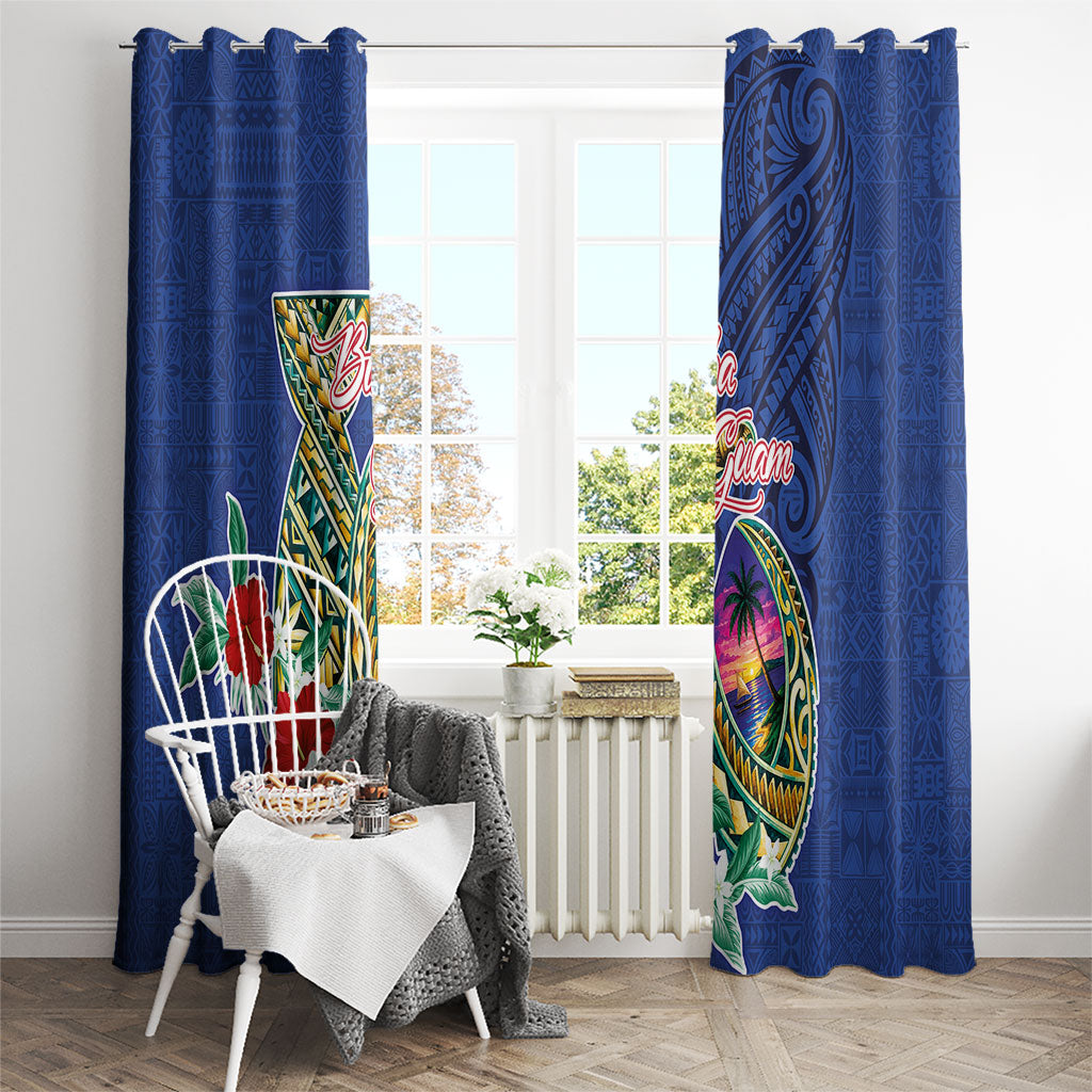 Guam Chamorro Window Curtain Tribal Latte Stone and Seal Artwork Polynesian Patterns LT03 - Polynesian Pride