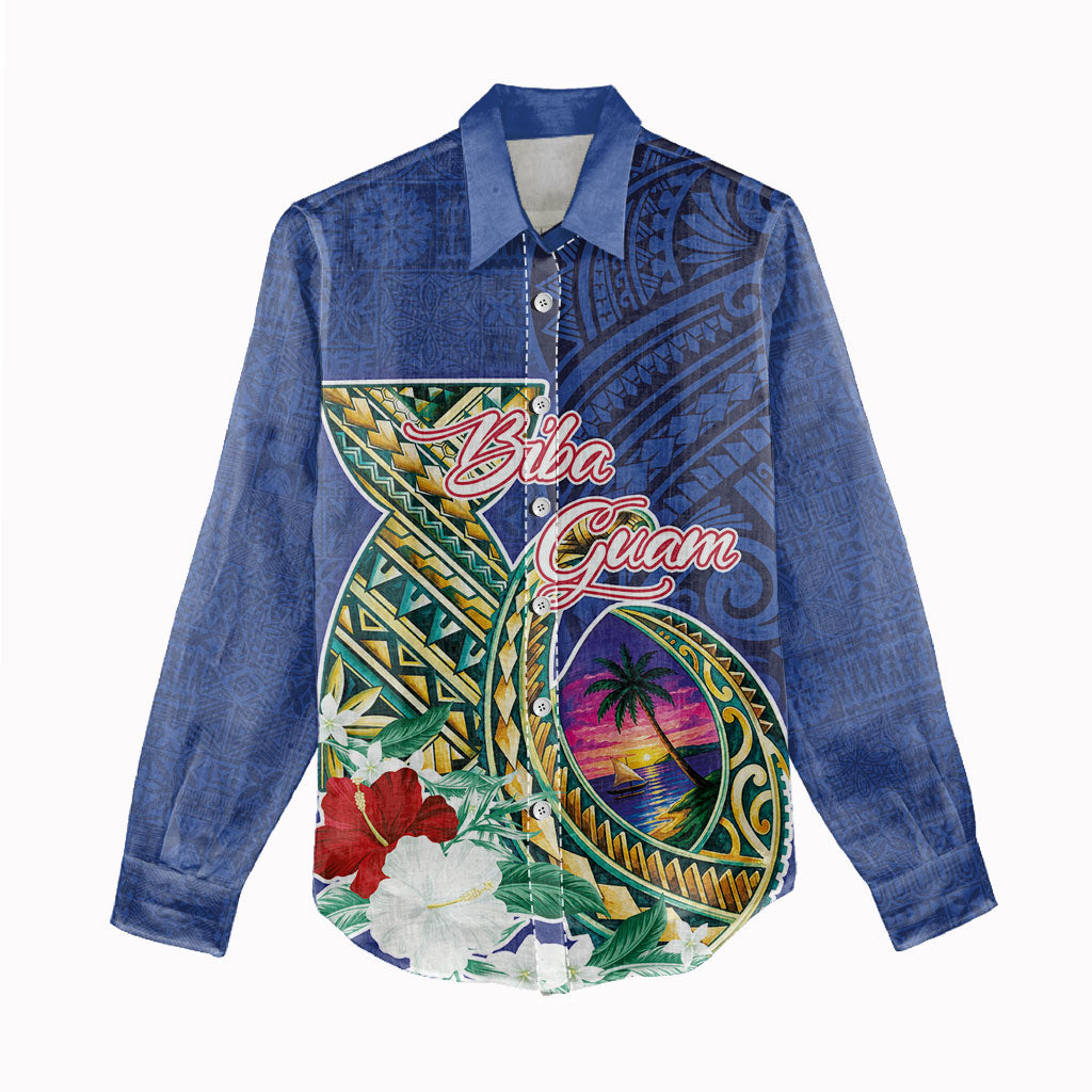 Guam Chamorro Women Casual Shirt Tribal Latte Stone and Seal Artwork Polynesian Patterns LT03 - Polynesian Pride