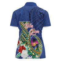 Guam Chamorro Women Polo Shirt Tribal Latte Stone and Seal Artwork Polynesian Patterns LT03 - Polynesian Pride