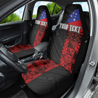 Personalised Samoa 685 Car Seat Cover Siapo Pattern and Samoa Flag Design